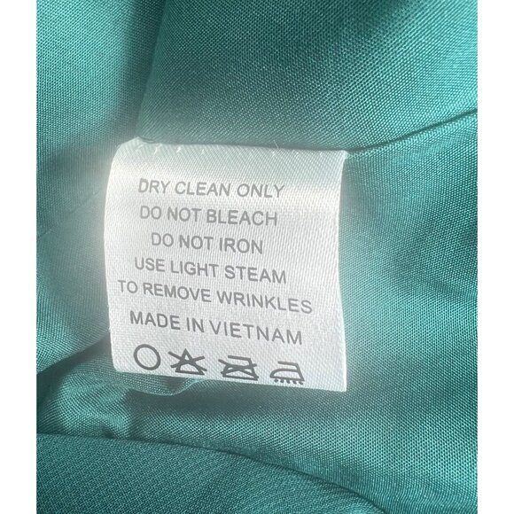 AZAZIE Pine A-Line One Shoulder Chiffon Maxi Formal Dress Ruffle Overlay Size 14 - Picture 6 of 14